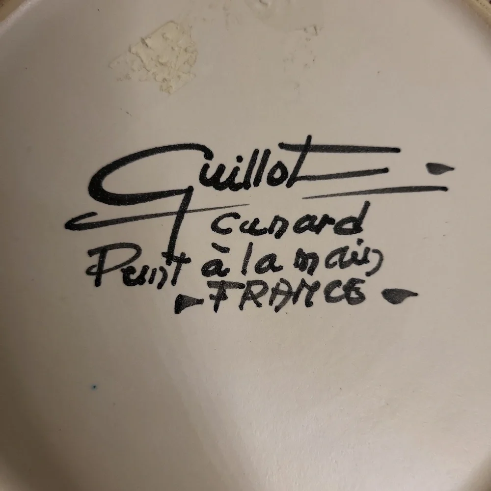 Guillot Curard Hand Painted Duck Mallard Porcelain Bisque Plate Wall Hanging - Picture 8 of 8